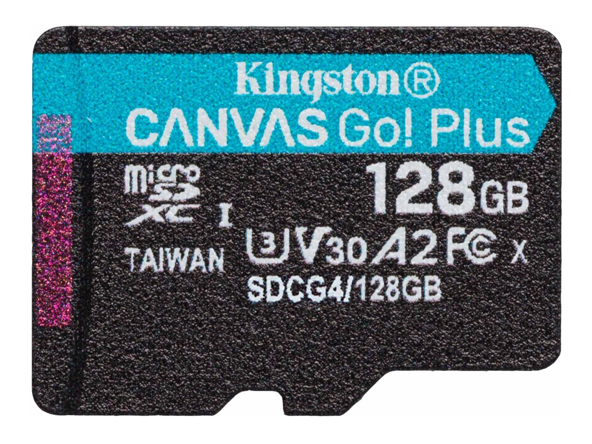 KINGSTON 128GB microSDXC Canvas Go Plus Gen4 200R A2 U3 Single Pack w/o ADP