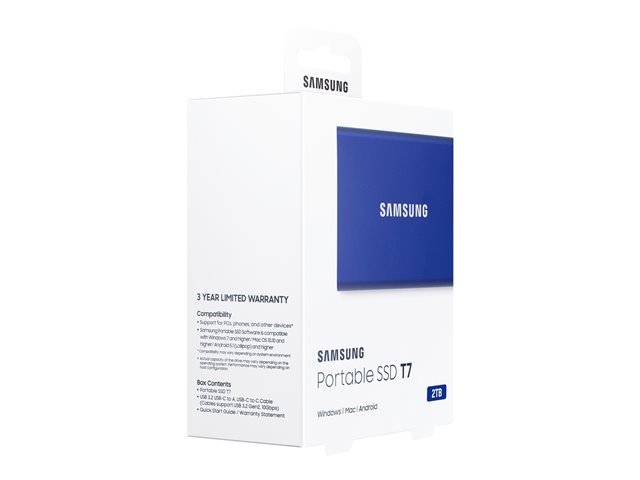 SAMSUNG Portable SSD T7 2TB extern USB 3.2 Gen 2 indigo blue