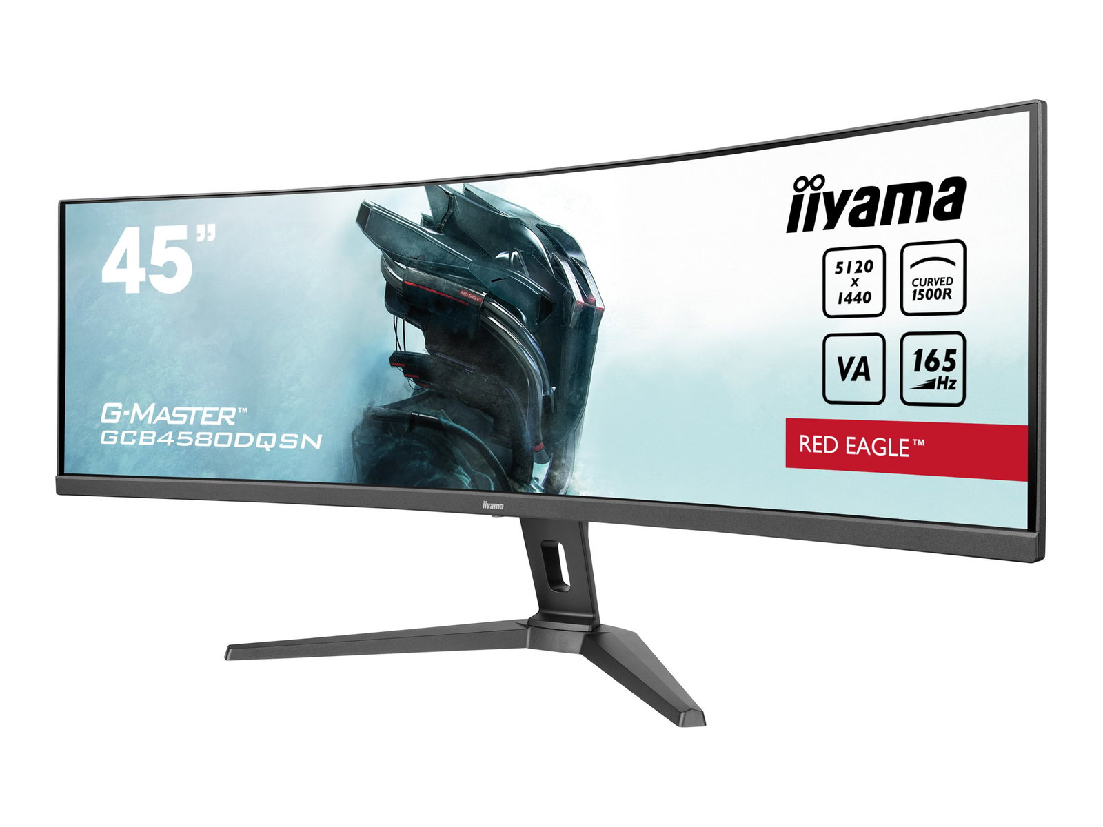 IIYAMA GCB4580DQSN-B1 44.5inch ETE VA DQHD Curved 1500R 165Hz 450cd/m2 0.8ms DP 2xHDMI USB-C Dock KVM 3xUSB 3.2 Speakers HDR400 (P)