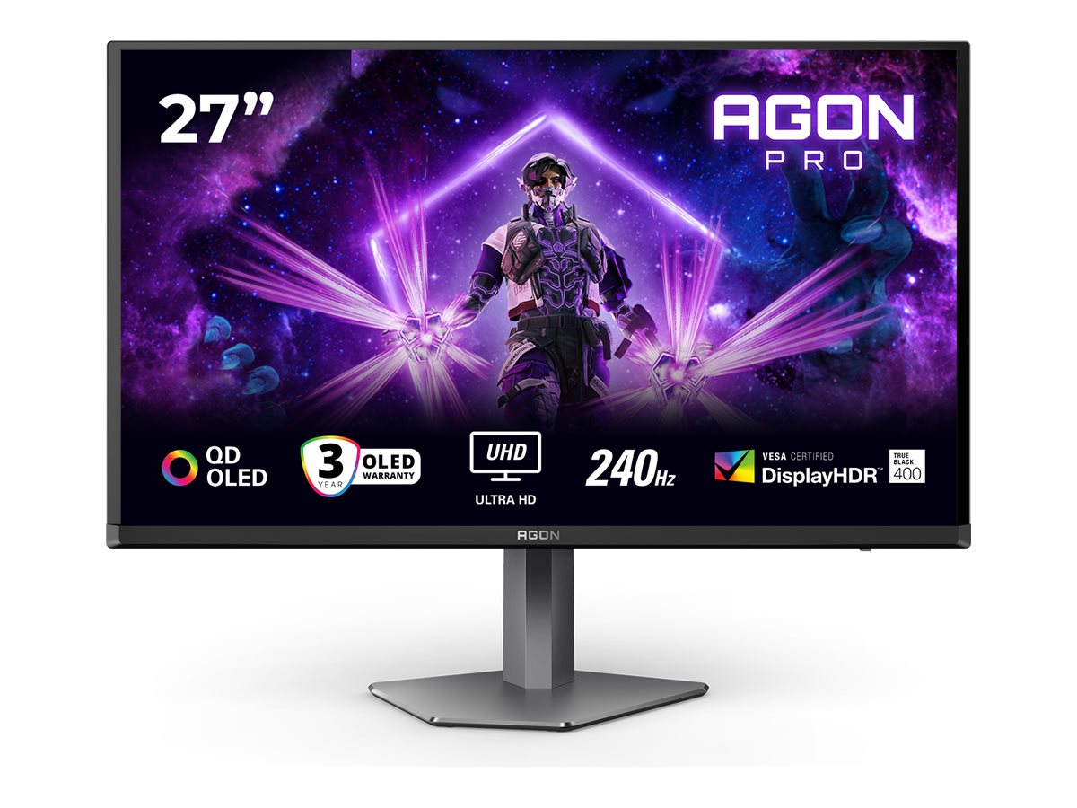 AOC AG276UZD 27inch QD - OLED UHD 240Hz 0.03ms HDMI2.1x2 DP2.1 USB3.2x2 Speakers Pivot