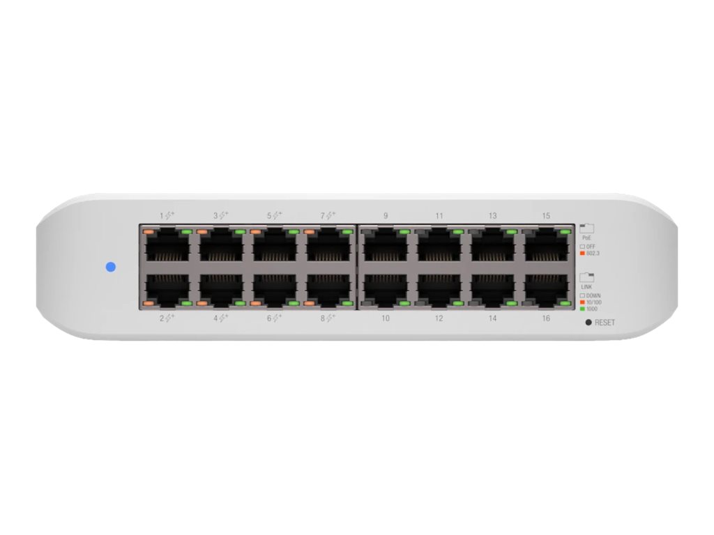 UBIQUITI UniFi Switch Lite 16 Gigabit RJ45 ports including 8x 802.3at PoE+