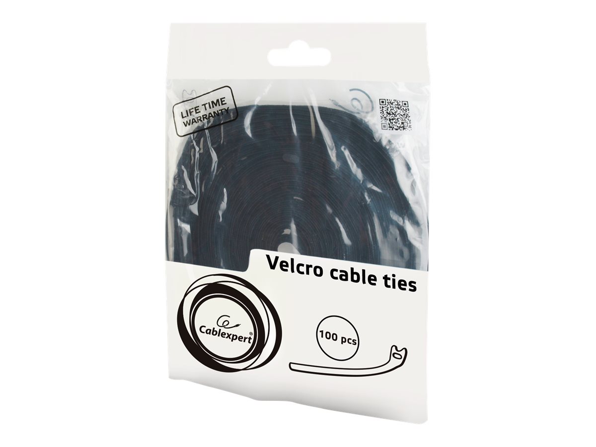 GEMBIRD VT-210X12 velcro cable ties 210mm bag of 100 pcs black
