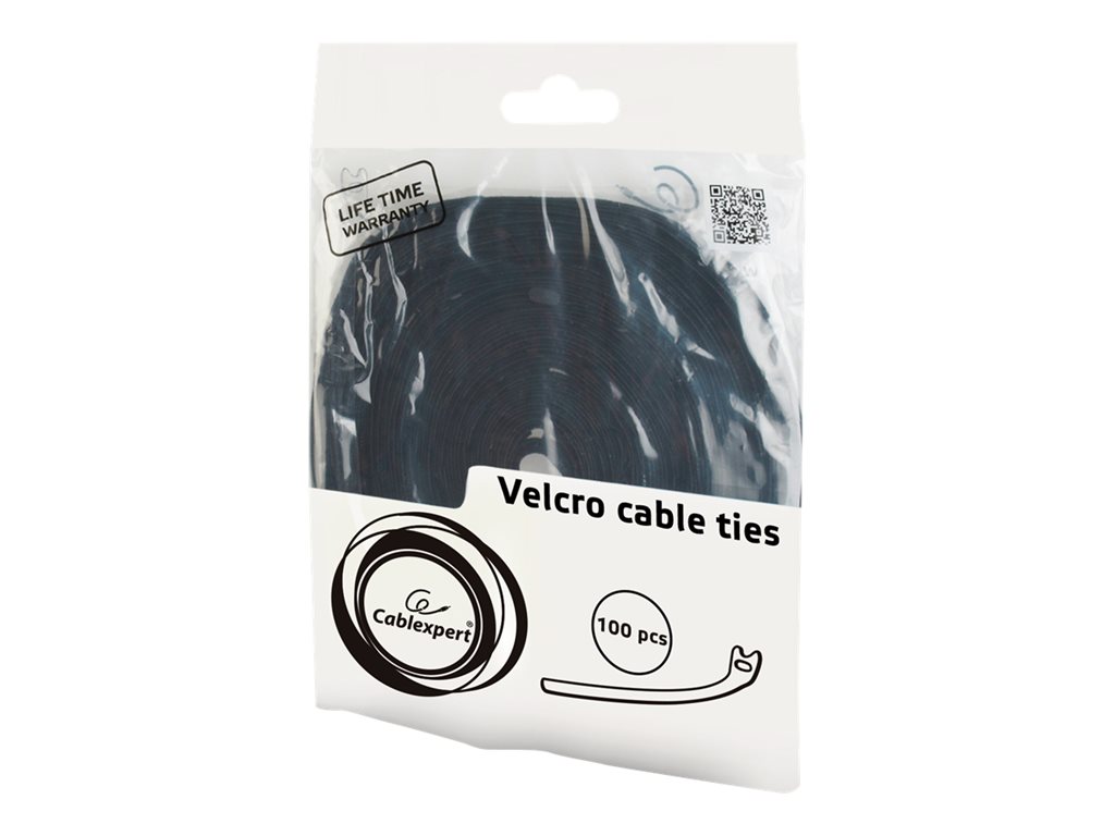 GEMBIRD VT-210X12 velcro cable ties 210mm bag of 100 pcs black