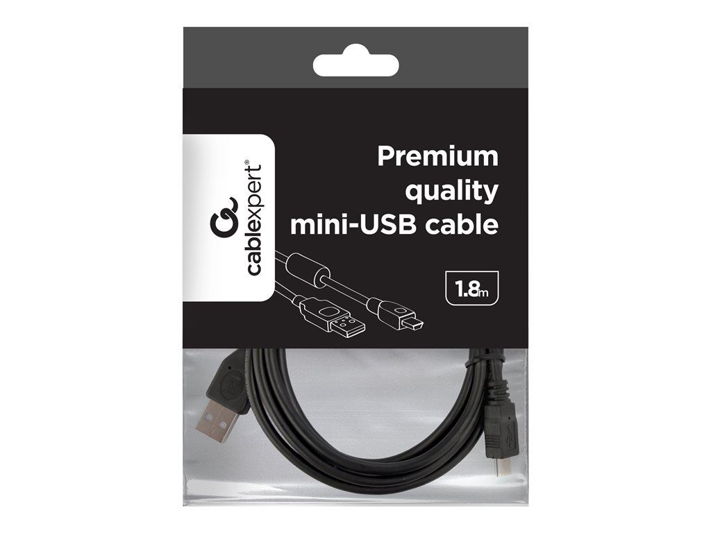 GEMBIRD CCF-USB2-AM5P-6 USB 2.0 A- MINI 5PM 1.8m cable with ferrite core
