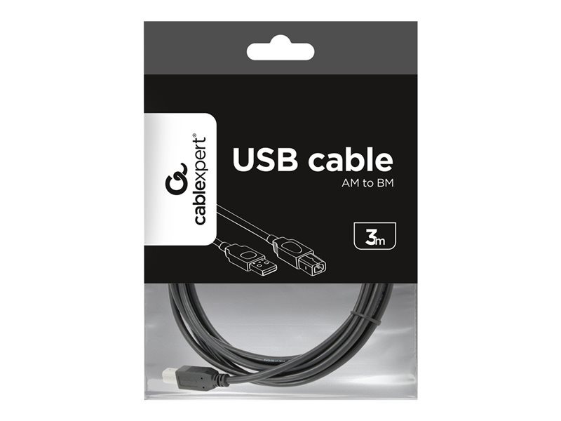 GEMBIRD CCP-USB2-AMBM-10 USB 2.0 A- B 3m cable black color