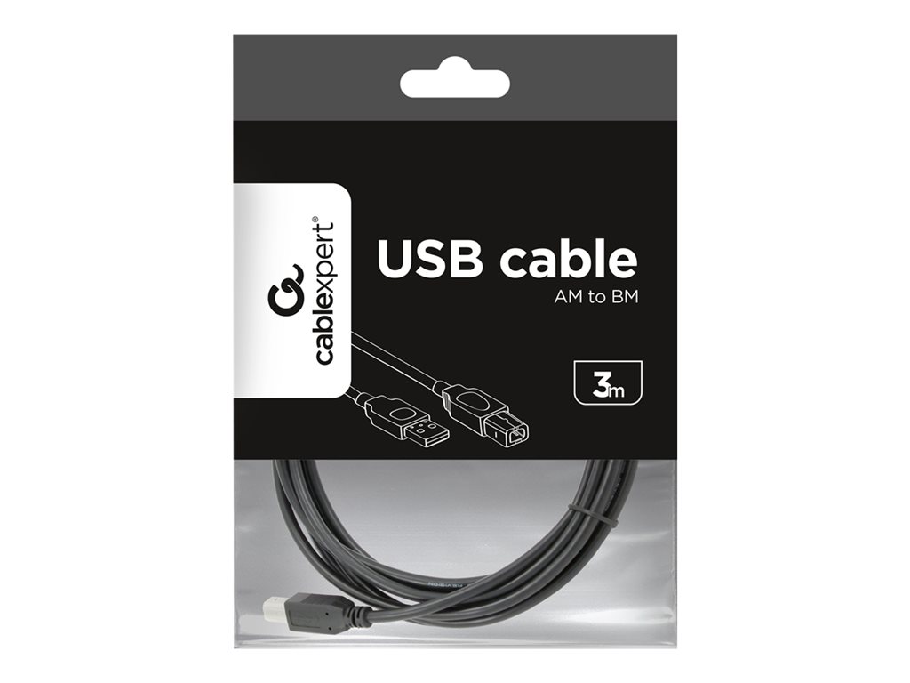 GEMBIRD CCP-USB2-AMBM-10 USB 2.0 A- B 3m cable black color