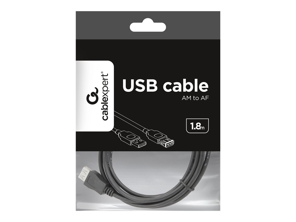 GEMBIRD CCP-USB2-AMAF-6 USB 2.0 A- A-socket 6ft cable black