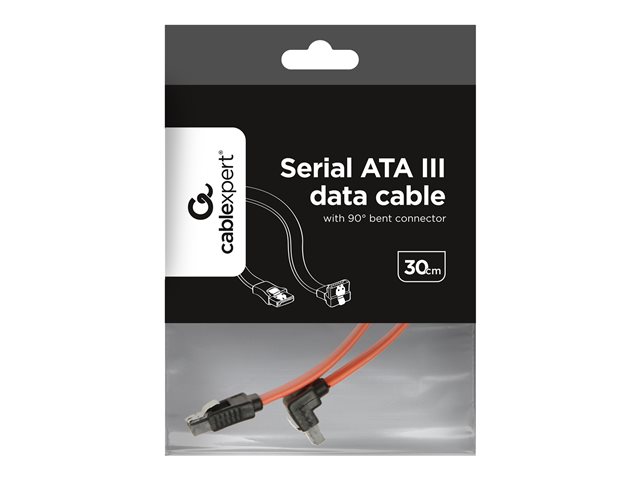 GEMBIRD CC-SATAM-DATA90-0.3M Serial ATA III 30 cm Data Cable with 90 degree bent metal clips red