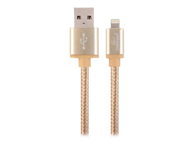 GEMBIRD CCB-mUSB2B-AMLM-6-G USB to 8-pin cable cotton braided metal connectors 1.8m gold