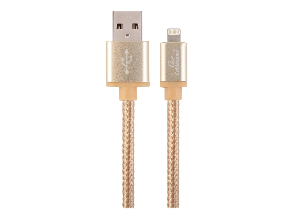GEMBIRD CCB-mUSB2B-AMLM-6-G USB to 8-pin cable cotton braided metal connectors 1.8m gold