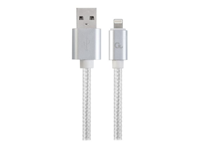 GEMBIRD CCB-mUSB2B-AMLM-6-S Gembird USB to 8-pin cable, cotton braided, metal connectors, 1.8m, silver