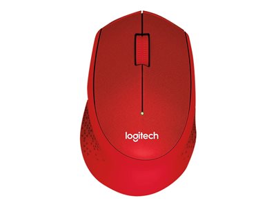 LOGITECH M330 SILENT PLUS Mouse 3 buttons wireless 2.4 GHz USB wireless receiver red