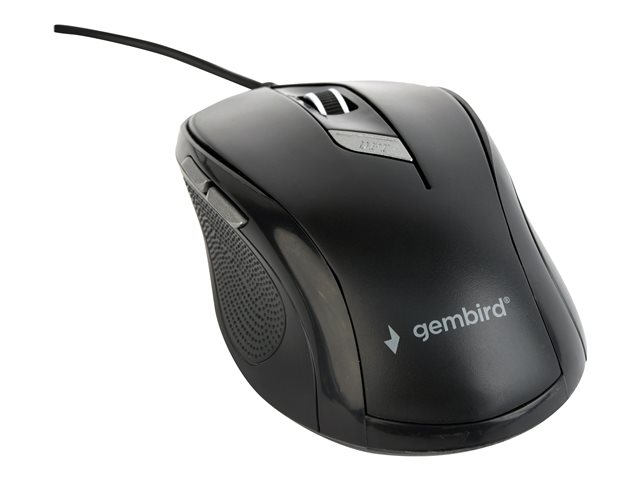 GEMBIRD MUS-6B-01 optical mouse 1600DPI USB Black 1.35m cable length