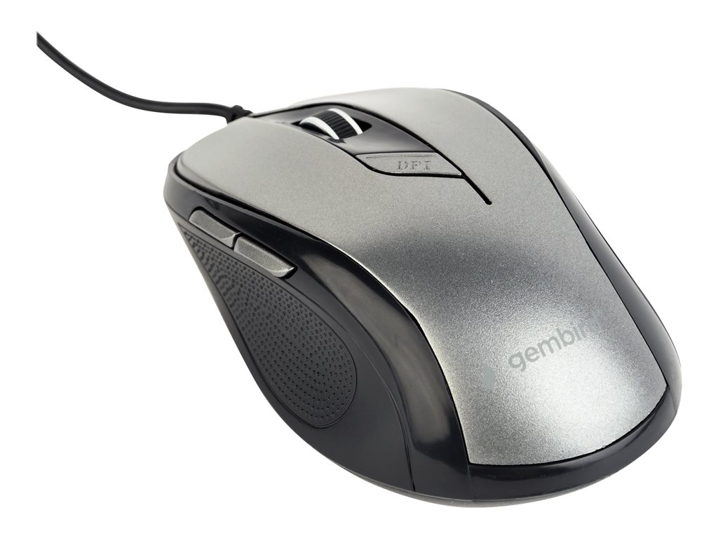 GEMBIRD MUS-6B-01-BG optical mouse 1600DPI USB Black spacegrey