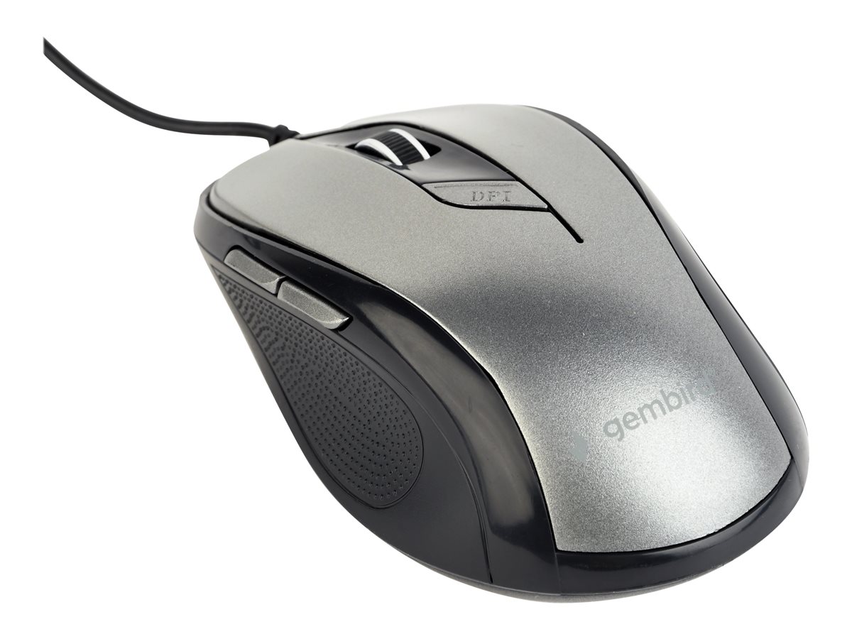 GEMBIRD MUS-6B-01-BG optical mouse 1600DPI USB Black spacegrey