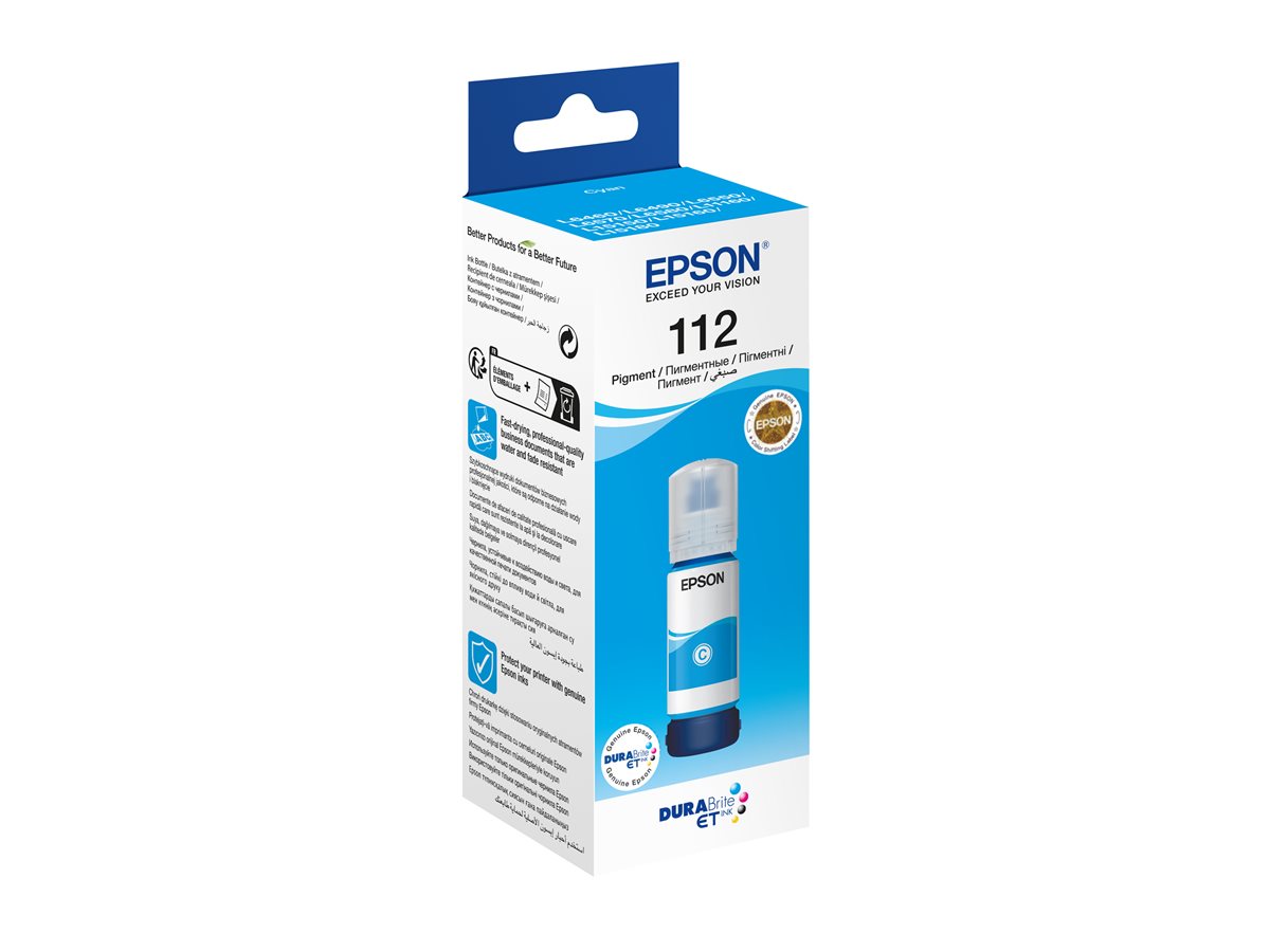 EPSON 112 EcoTank Pigment Cyan ink bottle