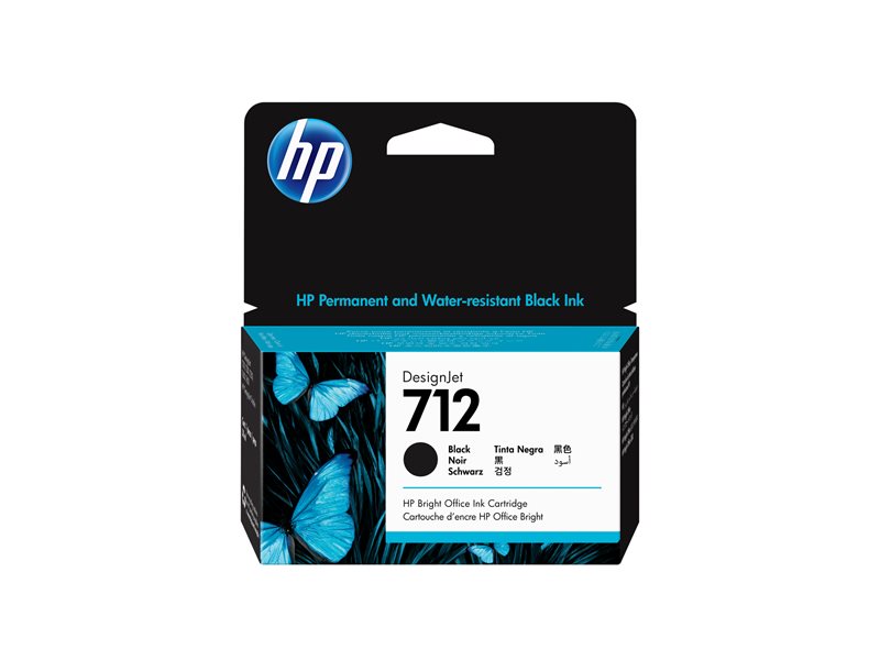 HP 712 38-ml Black DesignJet Ink Cartridge