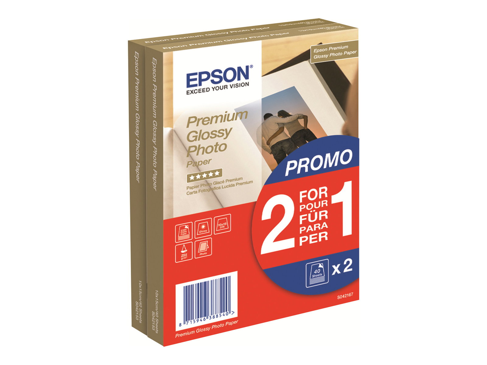 EPSON Photopaper premium glossy 100x150mm 255g/qm 80sheet