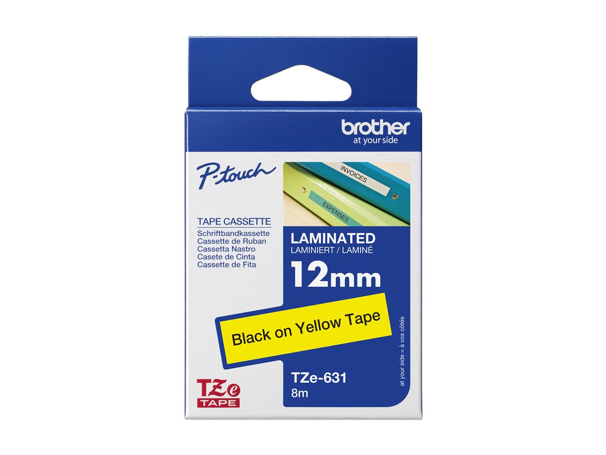 BROTHER TZE631 tape cassette 12mm8m yellow black for P-touch 200 300 500 series