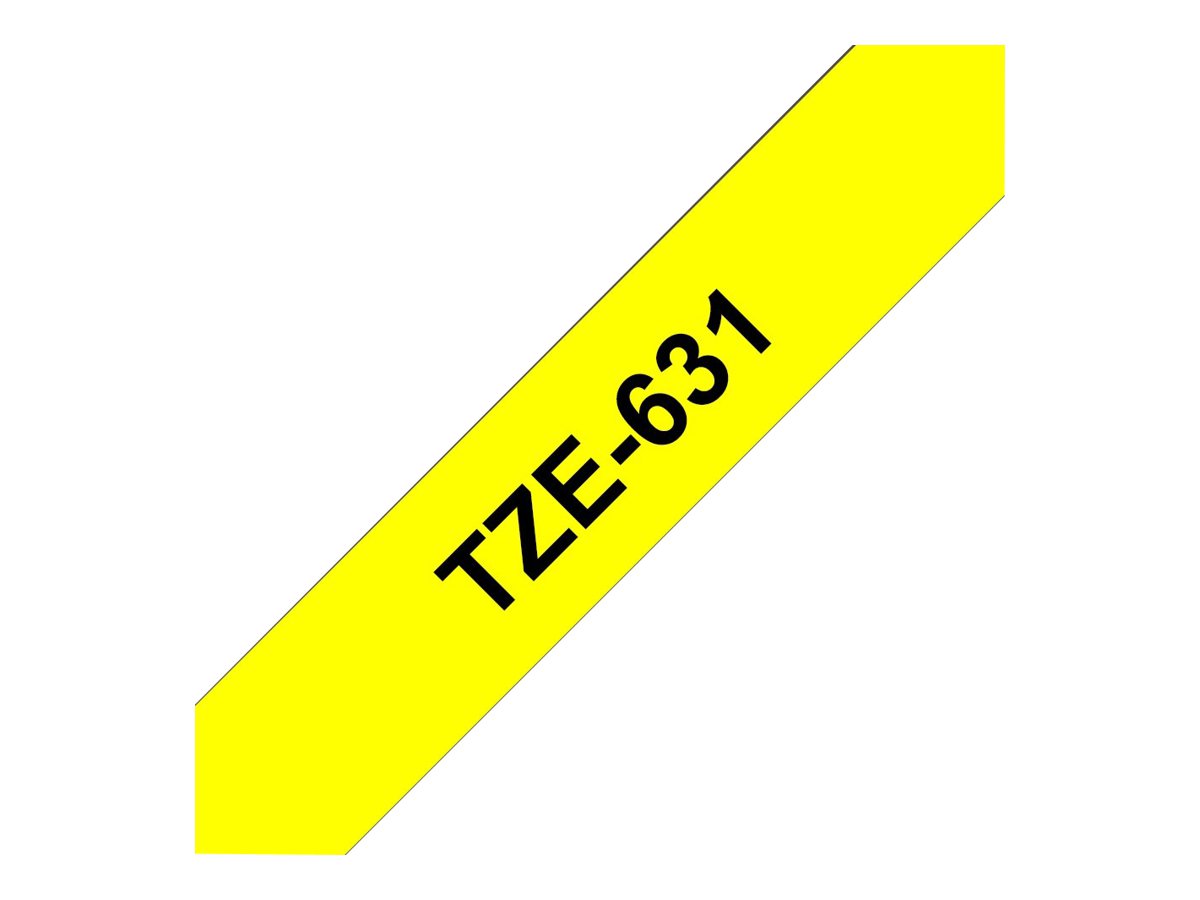 BROTHER TZE631 tape cassette 12mm8m yellow black for P-touch 200 300 500 series