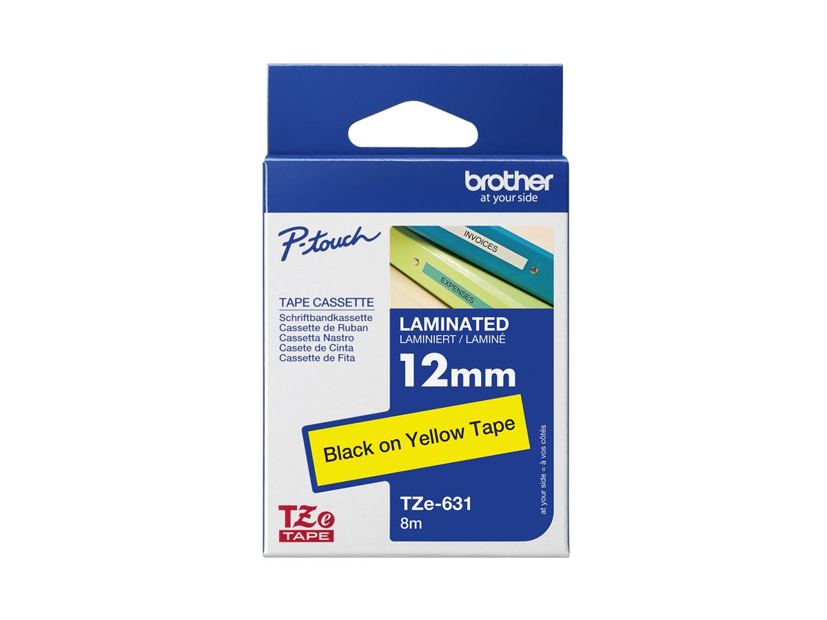 BROTHER TZE631 tape cassette 12mm8m yellow black for P-touch 200 300 500 series