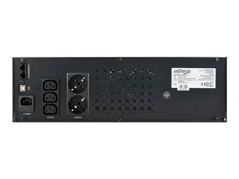 GEMBIRD UPS-RACK-1500 UPS Gembird Rack 19 3.4U 1500VA, 4xIEC 230V OUT, IEC14 IN,RJ11, USB, LCD