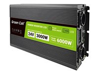 GREEN CELL power inverter 24V-230V 3000W/6000W with LCD display - pure sine wave