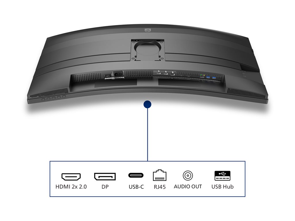 PHILIPS 34B2U5600C/00 34inch 3440x1440 120Hz VA CURVED H/A tbu MM ULTRAWIDE USB-C DOCKING DISPLAY RJ45 PD > 100 W USB HUB SPEAKERS