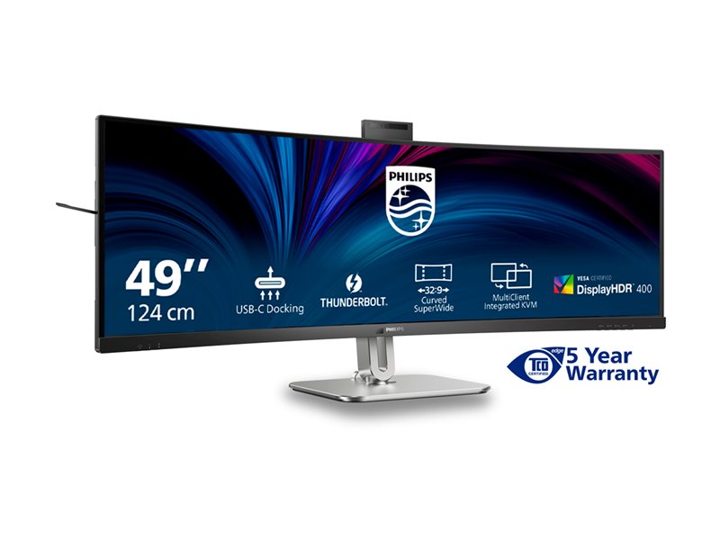 PHILIPS 49B2U6903CH/00 48.8inch 5120x1440 VA Curved H/A 170mm SUPERWIDE USB-C 75Hz DP 2xHDMI USB HUB SPEAKERS webcam