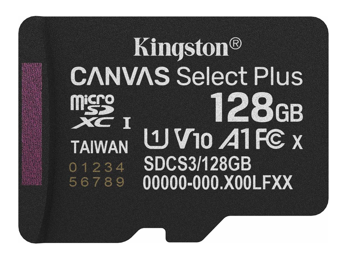 KINGSTON 128GB micSDXC Canvas Select Plus Gen3 150R A1 Single Pack w/o ADP