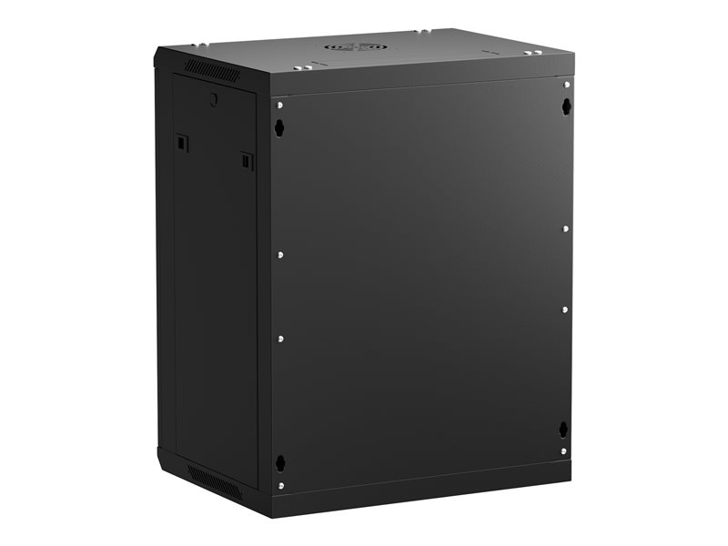 NETRACK 019-150-645-022 wall/hanging cabinet 19inch 15U/450 mm glass door black remov. side pan.