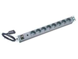 SCHUKO-ADAPTER 10A 8X - 1HE RACKMOUNT