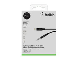 MIXIT LIGHTNING 3.5MM AUX CABLE - 0.9 M BLACK