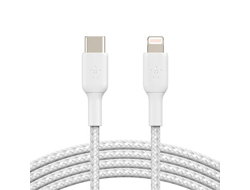 BELKIN USB-C/LIGHTNING CABLE - 2M BRAIDED WHITE