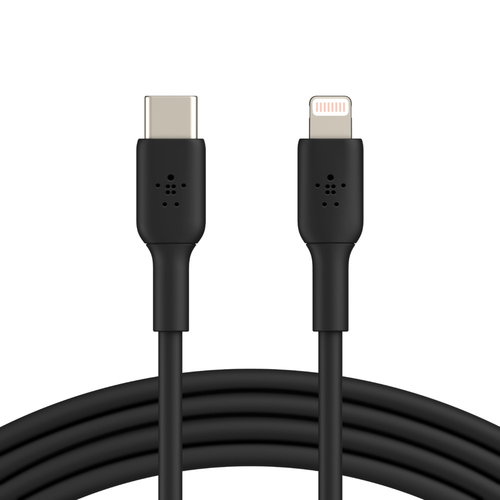 LIGHTNING/USB-C CABLE - PVC MFI 1M BLACK