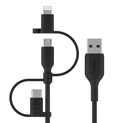 BOOST CHARGE UNIV CHARG CABLE - LIGHT/MICRO-USB/USB-C TO-A 1M BL