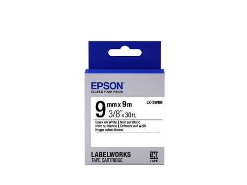 EPSON LABEL TAPE EPSON LABELWOR - LK-3WB - 9 MM - WHITE