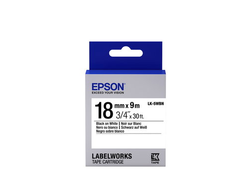 TAPE LK-5WBN STD BLK-/WHT 18/9 - .
