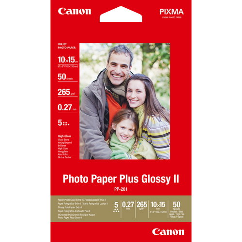 PP-201 PHOTO PAPER PLUS II - GLOSSY 10X15 50SHTS