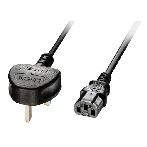 2M NETZKABEL UK 3 PIN AN C13 - PLUG TO IEC C13