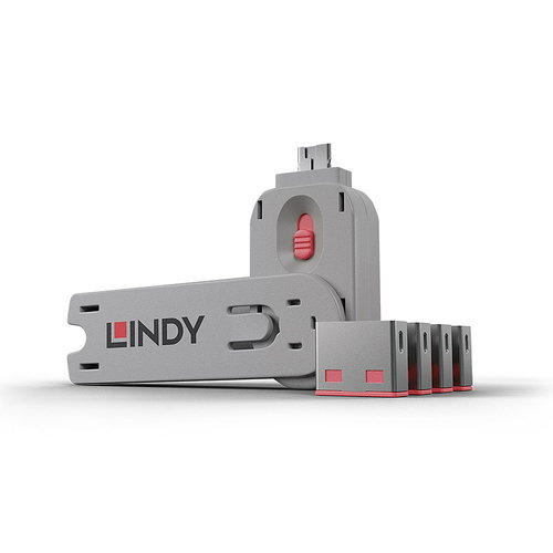 USB A PORT SCHLOSS - 4 STCK MIT SCHLSSEL PINK