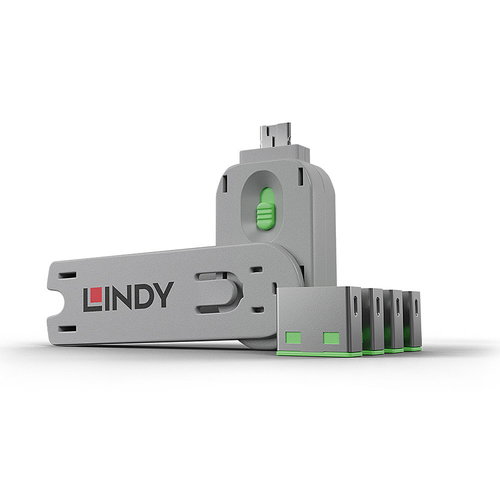 USB A PORT SCHLOSS - 4 STCK MIT SCHLSSEL GRN