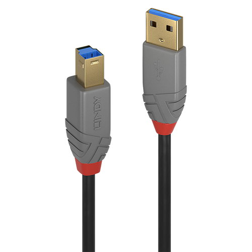 1M USB 3.2 TYP A AN B KABEL - 5GBIT/S ANTHRA LINE