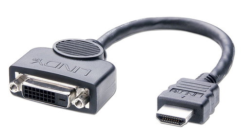 HDMI STECKER DVI-D - BUCHSE ADAPTERKABEL 0.2M