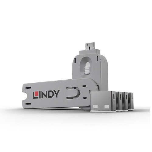 USB A PORT SCHLOSS - 4 STCK MIT SCHLSSEL WEI