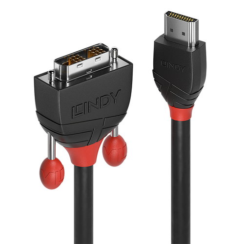 2M HDMI AN DVI KABEL - BLACK LINE