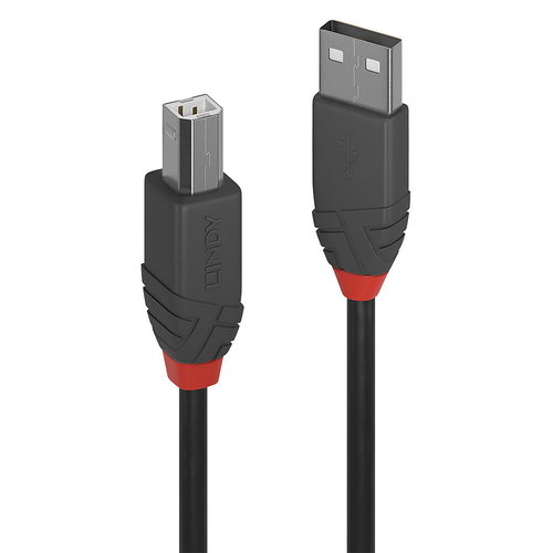 0.2M USB 2.0 TYP A AN B KABEL - ANTHRA LINE
