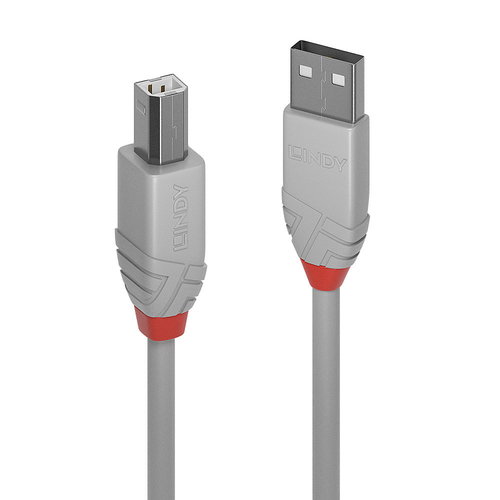 1M USB 2.0 TYP A AN B KABEL - ANTHRA LINE GRAU