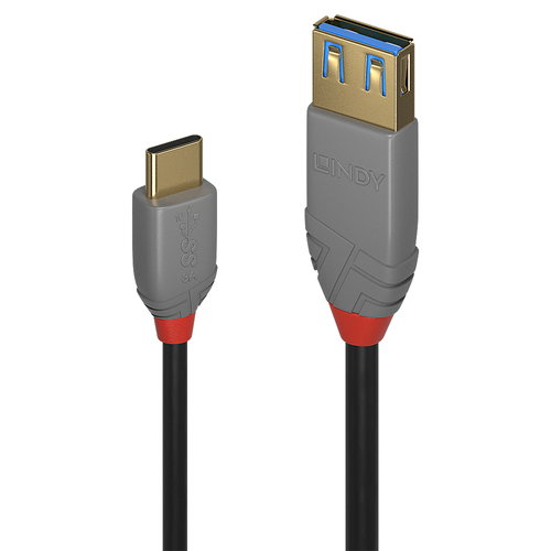 0.15M USB 3.2 10GBIT/ TYP C AN - A ADAPTERKABEL ANTHRA LINE