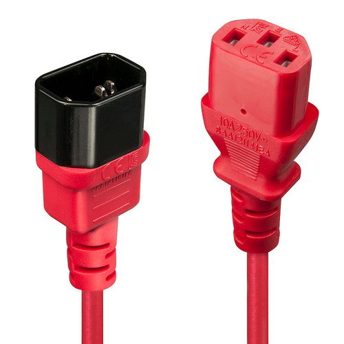 2M NETZVERLNGERUNGS - KABEL C14 AN C13 ROT
